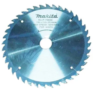 【MAKITA 牧田】木材鎢鋼圓鋸片190×2.0mm×40T(P-75035)