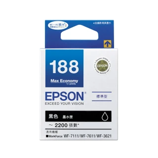 【EPSON】NO.188 原廠黑色墨水匣(T188150)