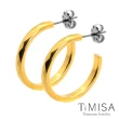 【TiMISA】格緻真愛-細版 純鈦耳環一對(雙色可選)