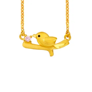 【幸運草金飾】情愫 鋯石+黃金 鎖骨鍊墜(金重 0.96錢±0.07)