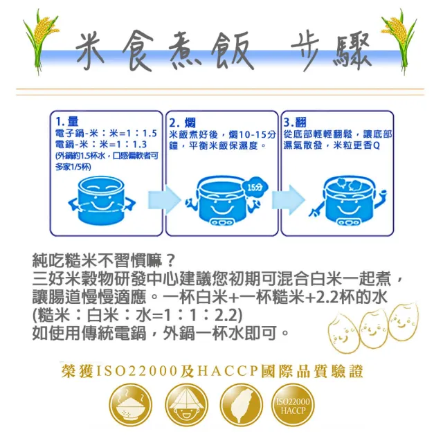 【三好米】長秈胚芽糙米(3Kg)