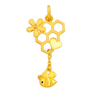 【幸運草金飾】築愛巢 黃金墜(金重 0.57錢±0.08)