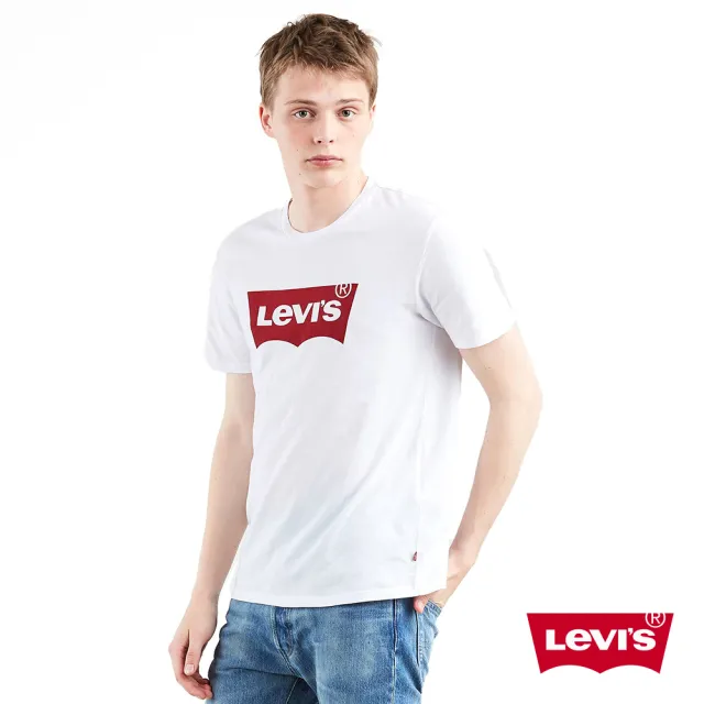 【LEVIS 官方旗艦】男款 短袖T恤 / 修身版型 / 經典LOGO TEE / 白 熱賣單品 17783-0140