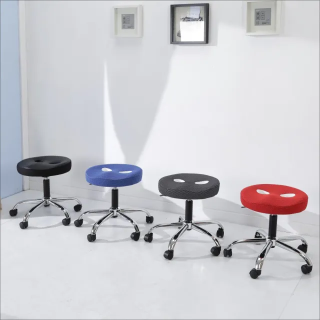 【BuyJM】厚8公分立體成型泡棉圓型鐵腳旋轉椅/電腦椅