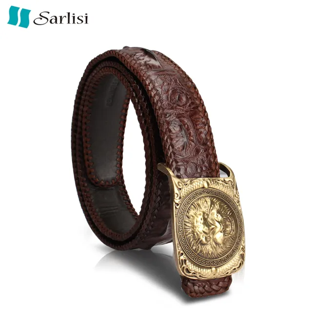 【Sarlisi】【歷史最低價 買到賺到】尊爵男士鱷魚皮皮帶單排骨編織腰帶