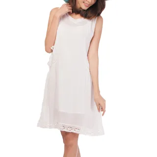【RH】時尚修身蕾絲洋裝(亞麻白色洋裝)