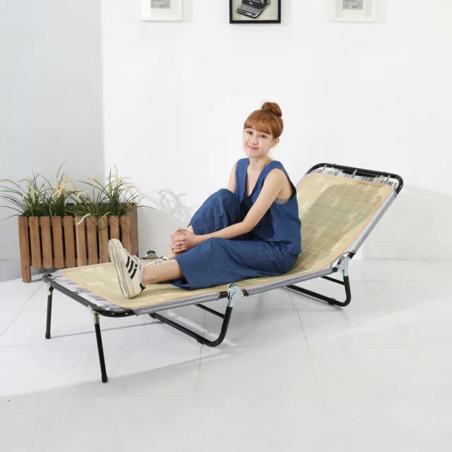 【BuyJM】五段式三折蓆面包邊折疊床/躺椅(涼椅)