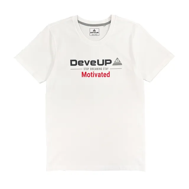 【DeveUP】『DeveUP』棉質重磅厚圓領印圖TEE(產品編號 : D01421 簡潔白)