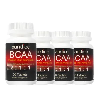 【Candice康迪斯】BCAA支鏈胺基酸錠 四瓶組(60錠/瓶)