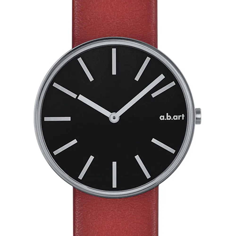 【a.b.art】DL系列 光影美學線性腕錶-紅/39mm(abart-DL202)