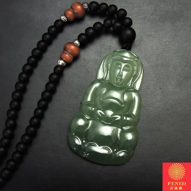 【菲鈮歐】老坑滿綠冰種觀音A貨翡翠項鍊(1624)