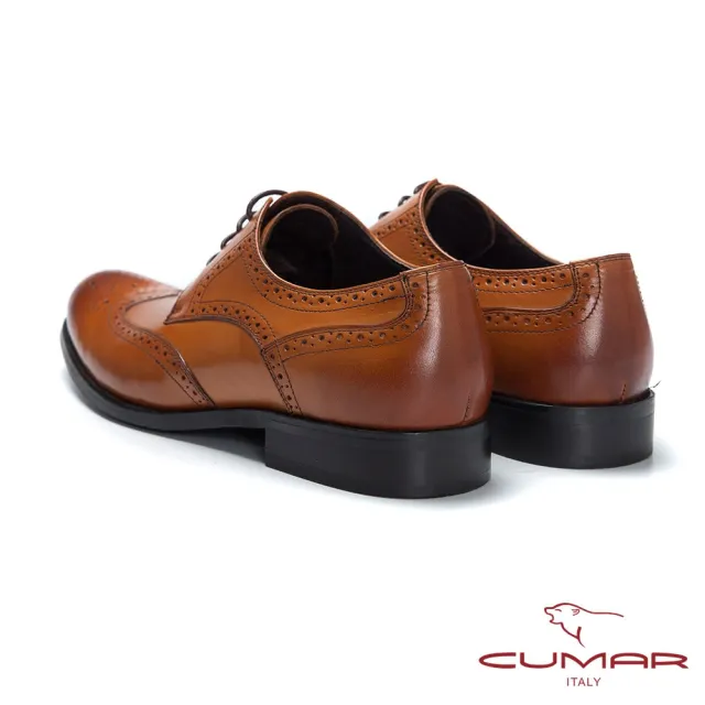 【CUMAR】英倫紳士 經典牛津正式皮鞋(棕胎牛色)