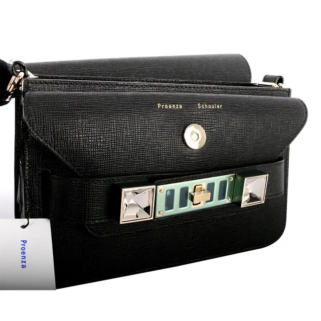 【PROENZA SCHOULER】mini 新款金釦 防刮牛皮 PS11(黑色)