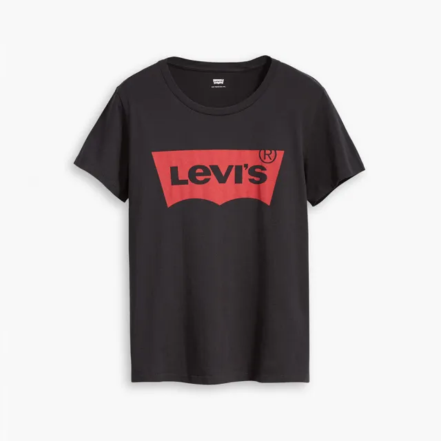 【LEVIS 官方旗艦】女款 短袖T恤 / 經典Logo / 黑 長青基本款 熱賣單品 17369-0201