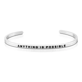 【MANTRABAND】美國悄悄話手環 ANYTHING IS POSSIBLE成就不可能的任務 銀色(悄悄話手環)