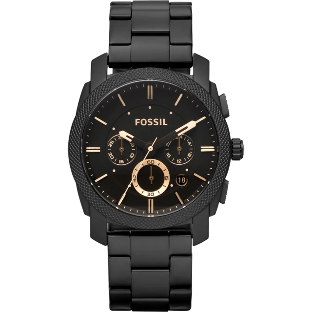 【FOSSIL】星際時空三環運動手錶-金時標/IP黑/42mm(FS4682IE)