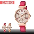 【CASIO 卡西歐】優雅氣質錶款 三眼玫瑰金 皮革石英女錶(LTP-E404PL)