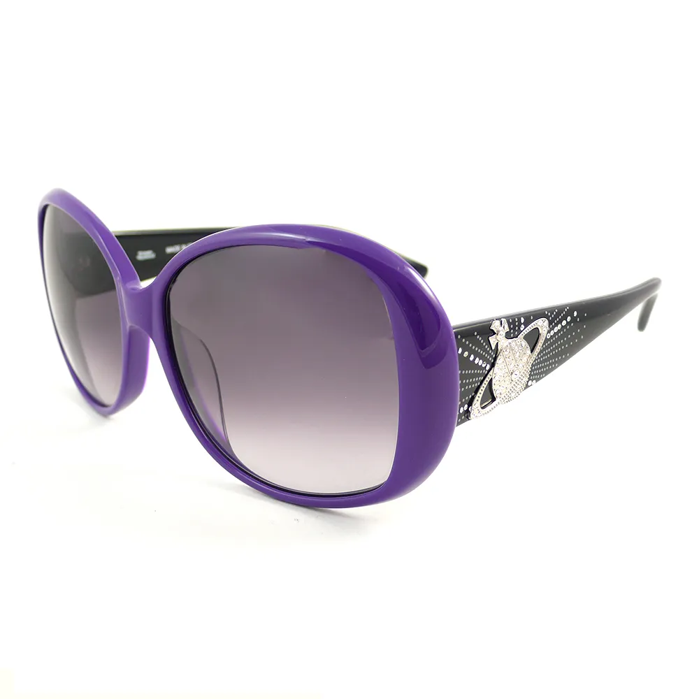 【Vivienne Westwood】英國精品時尚水鑽系列造型太陽眼鏡(VW69706-紫色)