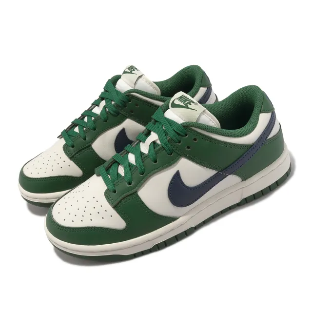 NIKE 耐吉】休閒鞋Wmns Dunk Low Retro 女鞋白綠午夜藍皮革低筒復刻