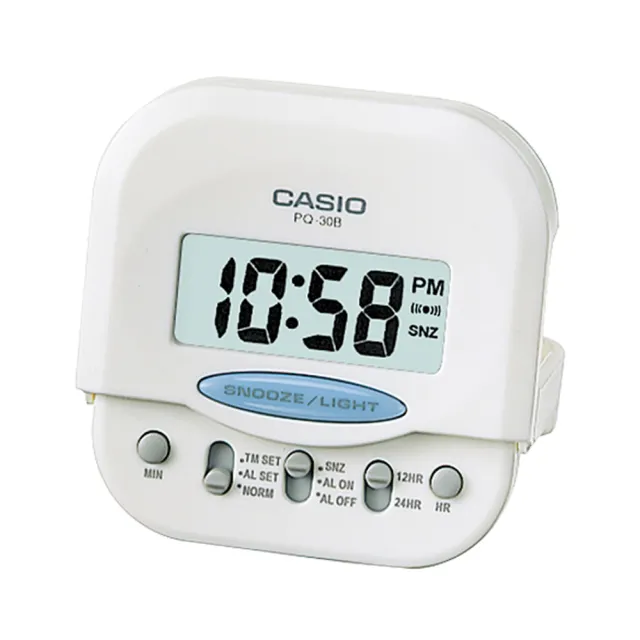 【CASIO】旅行專用款數位液晶鬧鐘(PQ-30B-7)