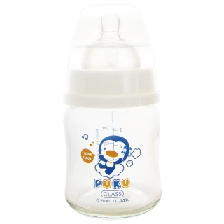 【PUKU藍色企鵝】實感寬口耐熱玻璃奶瓶-120ml
