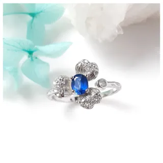 【KATE】銀飾 小資女輕奢天然藍晶石純銀戒指(藍晶石活圍戒指 交換禮物 生日禮物 情人禮物)