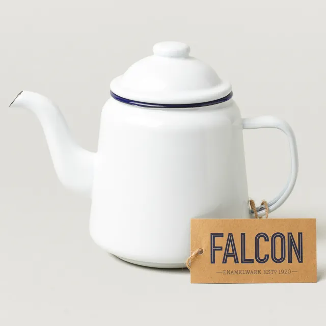 【英國 Falcon】獵鷹琺瑯 琺瑯茶壺 下午茶壺 水壺 藍白