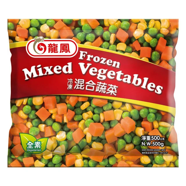【鮮食家任選】龍鳳FC冷凍三色混合蔬菜(500g/包)