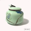 【古緣居】天青色精緻手繪小茶罐(玉環款)
