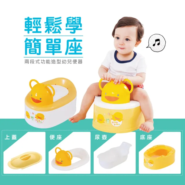 【Piyo Piyo 黃色小鴨】兩段式功能造型幼兒便器