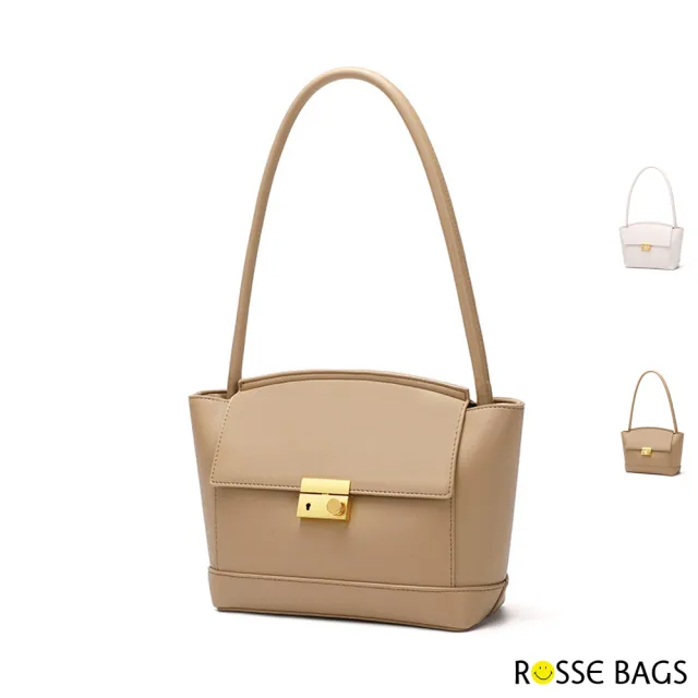 【Rosse Bags】潮時尚質感設計款手提肩背包(現+預 米白色 / 杏色)