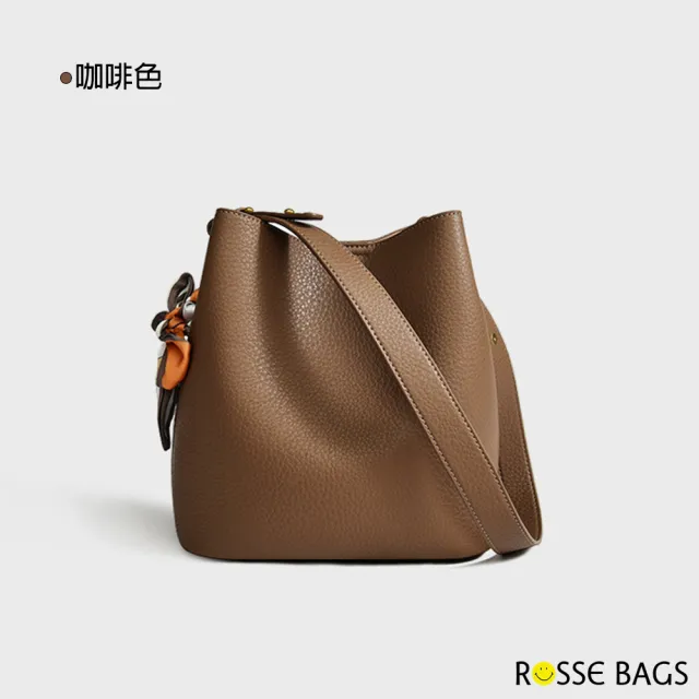 【Rosse Bags】質感絲巾軟皮肩背子母包(現+預  卡其色 / 棕色 / 咖啡色 / 黑色)