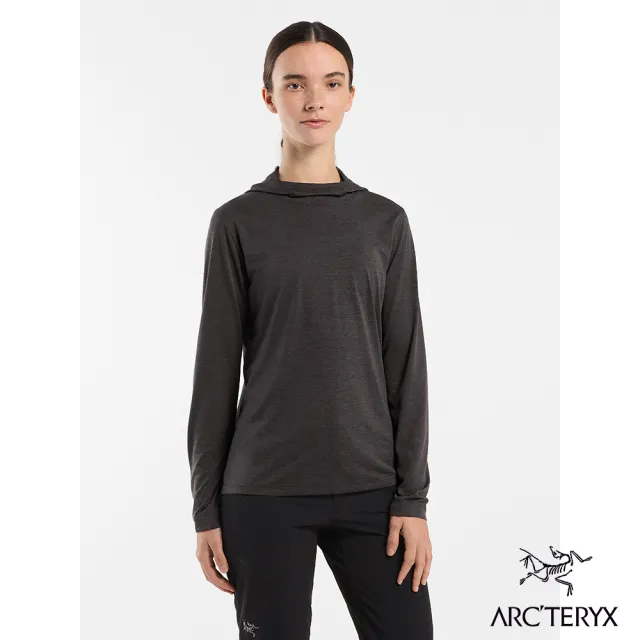 【Arcteryx 始祖鳥官方直營】女 Taema 快乾長袖套頭衫(雜黑)