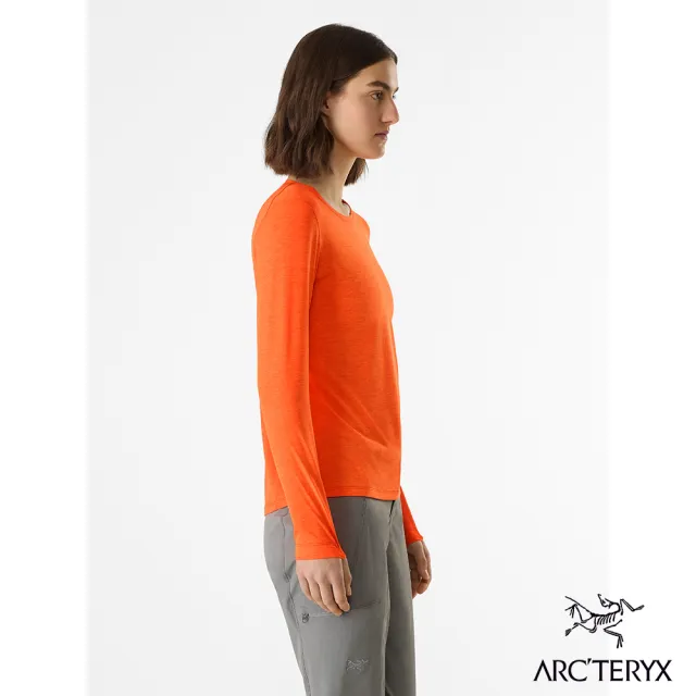 【Arcteryx 始祖鳥官方直營】女 Taema 快乾長袖圓領衫(火花雜橘)