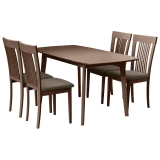 【RICHOME】亞曼多120CM可延伸150CM餐桌椅組-一桌四椅(2色)
