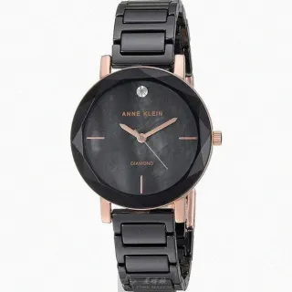 【ANNE KLEIN】AnneKlein手錶型號AN00391(黑色貝母錶面黑錶殼深黑色陶瓷錶帶款)