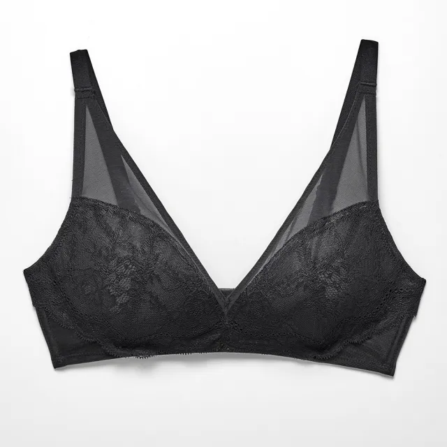【Wacoal 華歌爾】Wire Free 無鋼圈減壓Bra B:M-3L罩杯內衣 NBB214BL(慕尼黑)