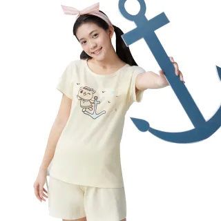 【BeenTeen 嬪婷】家居服-海洋之旅 M-LL短袖褲裝睡衣 BL3037YD(晴朗黃)