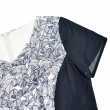 【ILEY 伊蕾】典雅花卉腰帶造型棉質洋裝(藍色；M-XL；1222077470)