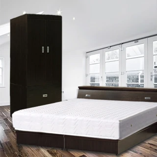 【品生活】經典優質三件式房間組2色可選-雙人加大6尺(床頭+床底+衣櫥 不含床墊-6分板)