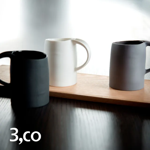【3 co】水波馬克杯禮盒組 -  白+黑(2件式)