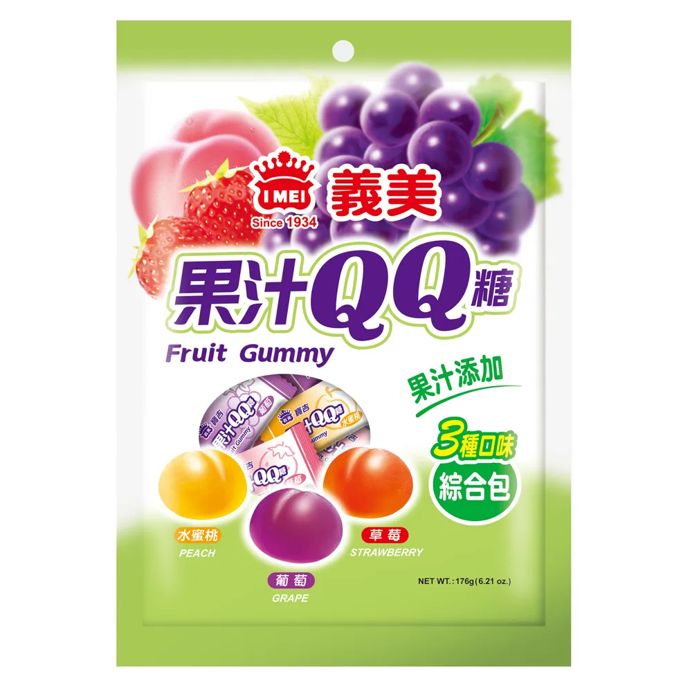 【義美】綜合果汁QQ糖(176g/包)