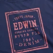 【EDWIN】男裝 美式斑駁文字LOGO印花短袖T恤(丈青色)