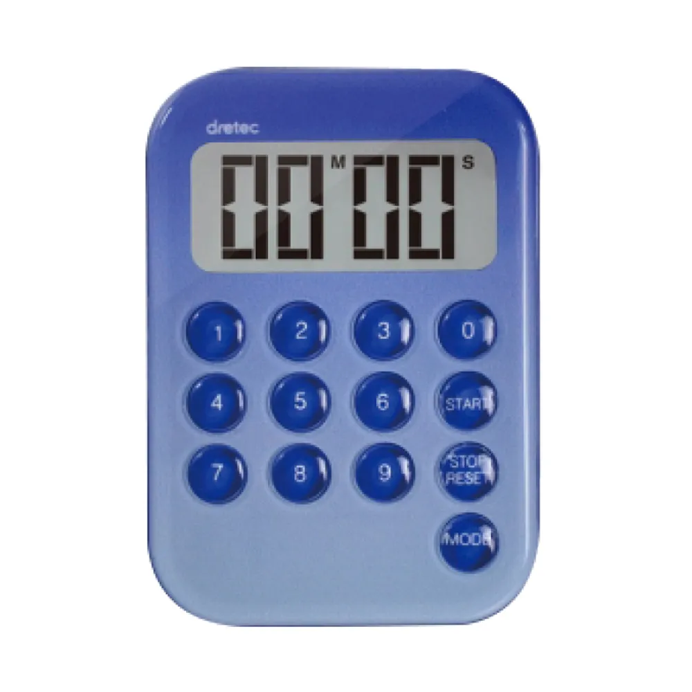 【dretec】新果凍數字型電子計時器-藍色(T-553BL)