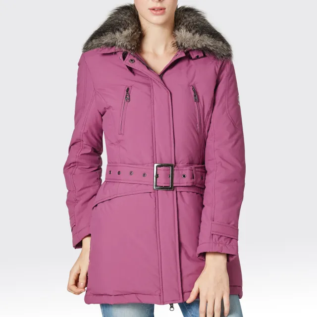 【SAMLIX山力士】JIS90%女防潑水保暖羽絨外套#34811(灰色.黑色.紫色)