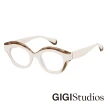 【GIGI Studios】西班牙瑪格麗特粗框造型光學眼鏡(白 - MARGARET-6729/6)