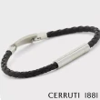 【Cerruti 1881】經典編織不銹鋼吊牌手環(CB6101 黑色)