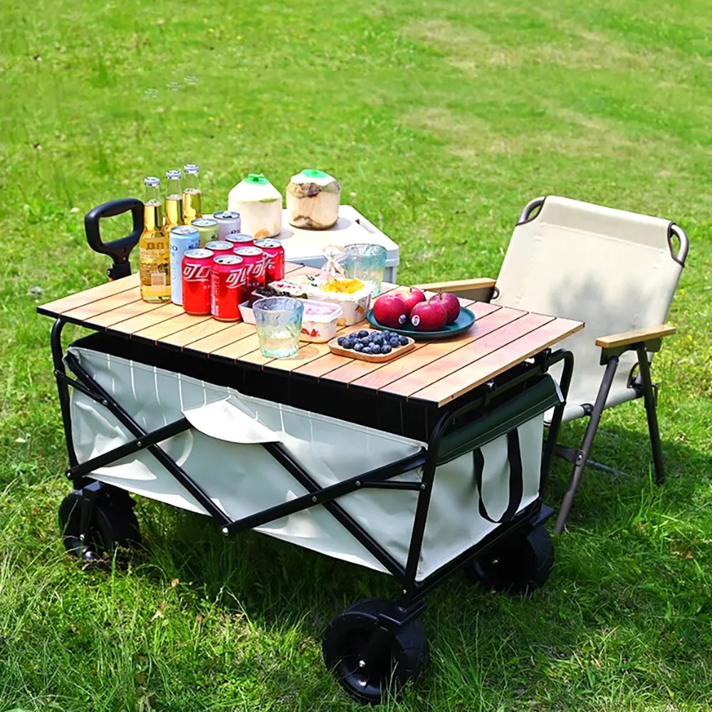 【ASUSE】8吋 戶外露營手推車蛋卷折疊桌板 便攜式野餐桌板 小拉車桌板