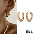 【LUV AJ】好萊塢潮牌 鑲鑽金色古巴鎖扣耳環 PAVE CUBAN LINK HOOPS(鎖扣耳環)