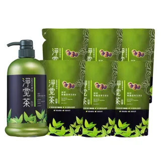 【TEAPOWER 茶寶】淨覺茶 茶籽碗盤蔬果洗潔液1+6組(#溫和不傷手 #茶籽酵素 #一瓶搞定)